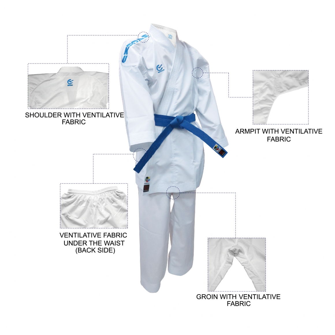 Kimono de Karaté WACOKU Kumite K1 Diamond Line - approuvé par la WKF