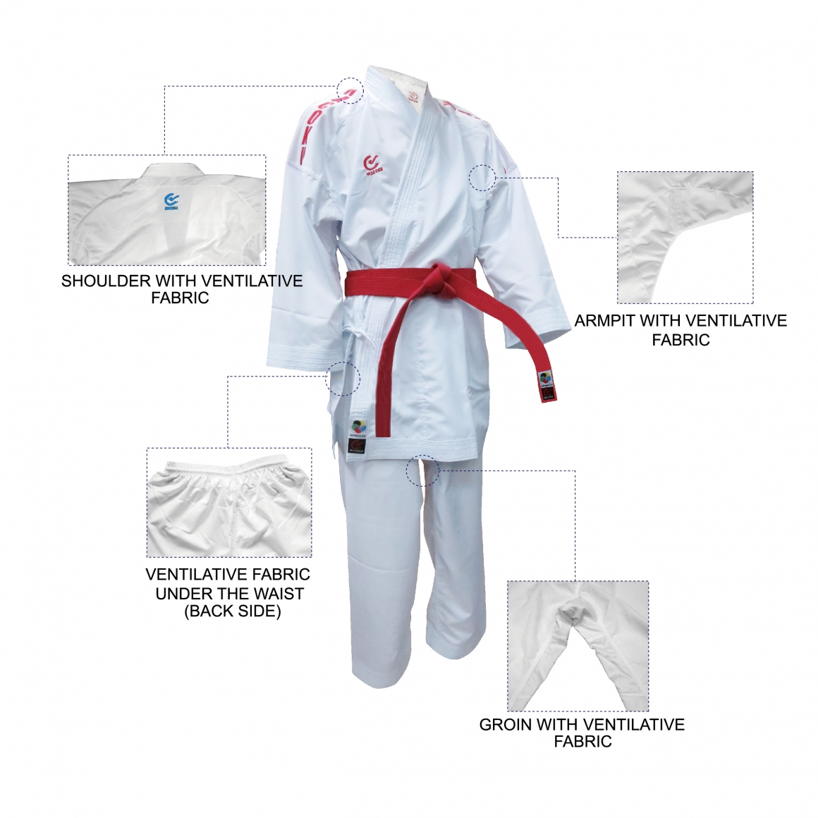 Kimono de Karaté WACOKU Kumite K1 Diamond Line - approuvé par la WKF